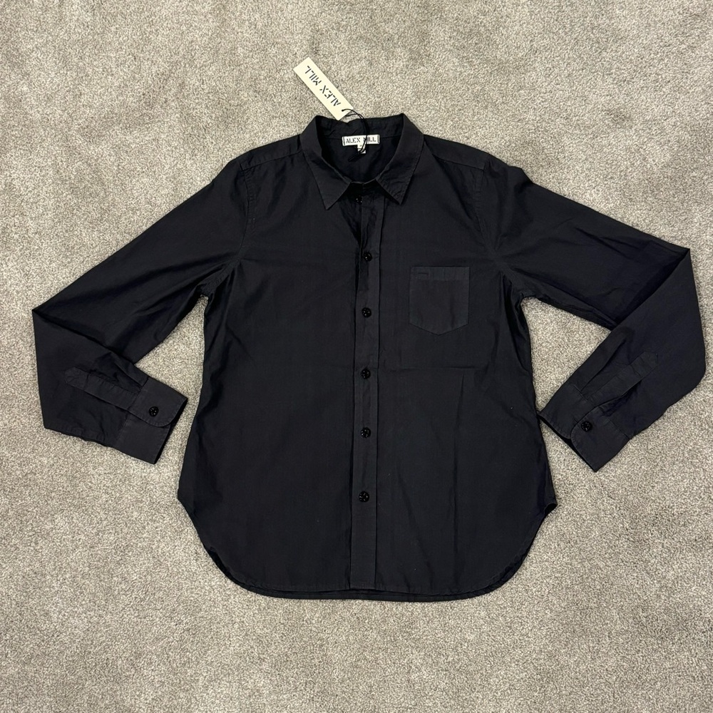 Alex Mill Bobby Shirt in Paper Cotton Button Down Washed Black Size Medium NWT